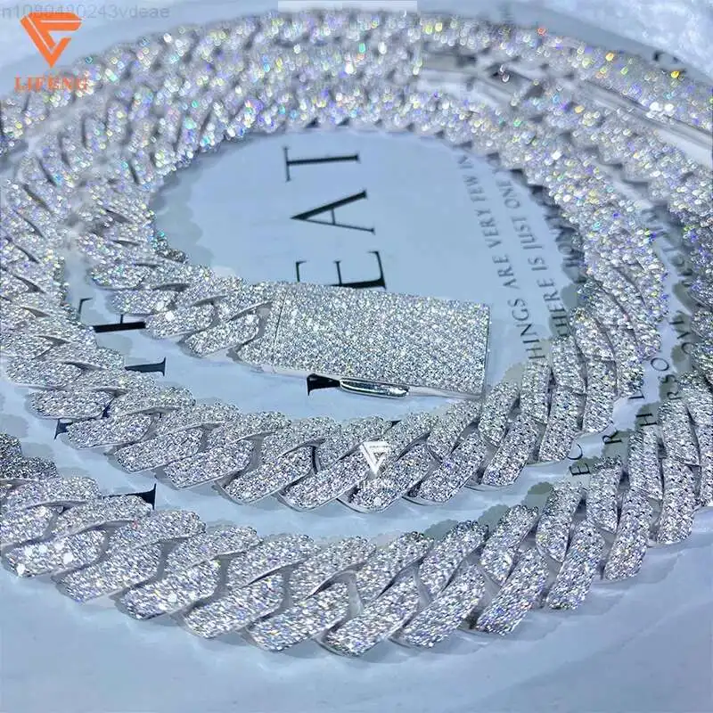 14mm Custom Hip Hop Fine Jewelry Cuban Link Chain Iced Out VVS Moissanite Diamond Necklace Silver 925 Cuban Chain With Pendant
14mm Custom Hip Hop Fine Jewelry Cuban Link Chain Iced Out VVS Moissanite Diamond Necklace Silver 925 Cuban Chain With Pendant