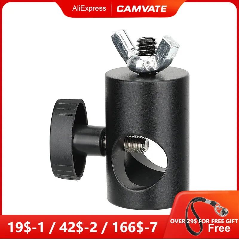 CAMVATE 16mm Light Stand Head Adapter Rod Holder With 1/4"-20 Hand-tight Fastener Wing Butterfly Screw Nut
CAMVATE 16mm Light Stand Head Adapter Rod Holder With 1/4"-20 Hand-tight Fastener Wing Butterfly Screw Nut