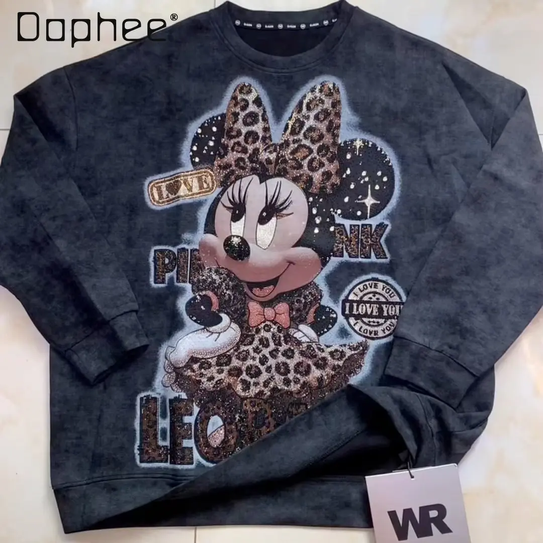 Модная сверхмощная молодежная свободная модная толстовка с круглым вырезом и бриллиантами с леопардовым принтом, топ, кавайная одежда
Модная сверхмощная молодежная свободная модная толстовка с круглым вырезом и бриллиантами с леопардовым принтом, топ, кавайная одежда