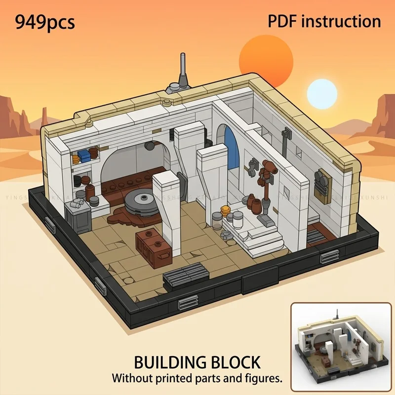 MOC Sci-Fi Desert Planet Hermit Hut Diorama Building Blocks Galactic Knight Room Architecture Display Model Adult Brick Toy
MOC Sci-Fi Desert Planet Hermit Hut Diorama Building Blocks Galactic Knight Room Architecture Display Model Adult Brick Toy