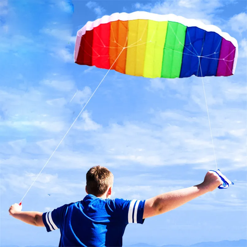 1.4m Rainbow Soft Kite with 2 Handle Large Parafoil Kite Lightweight Plaid Fabric Material for Outdoor Fun Sports for Adults
1.4m Rainbow Soft Kite with 2 Handle Large Parafoil Kite Lightweight Plaid Fabric Material for Outdoor Fun Sports for Adults