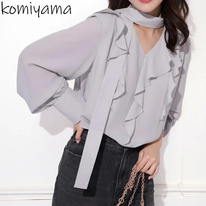 Japanese Ribbon Camisas Ruffles Spliced Blusas Mujer V-neck Long Sleeve Shirts & Blouses 2025 Woman Clothing Elegant Shirt
Japanese Ribbon Camisas Ruffles Spliced Blusas Mujer V-neck Long Sleeve Shirts & Blouses 2025 Woman Clothing Elegant Shirt