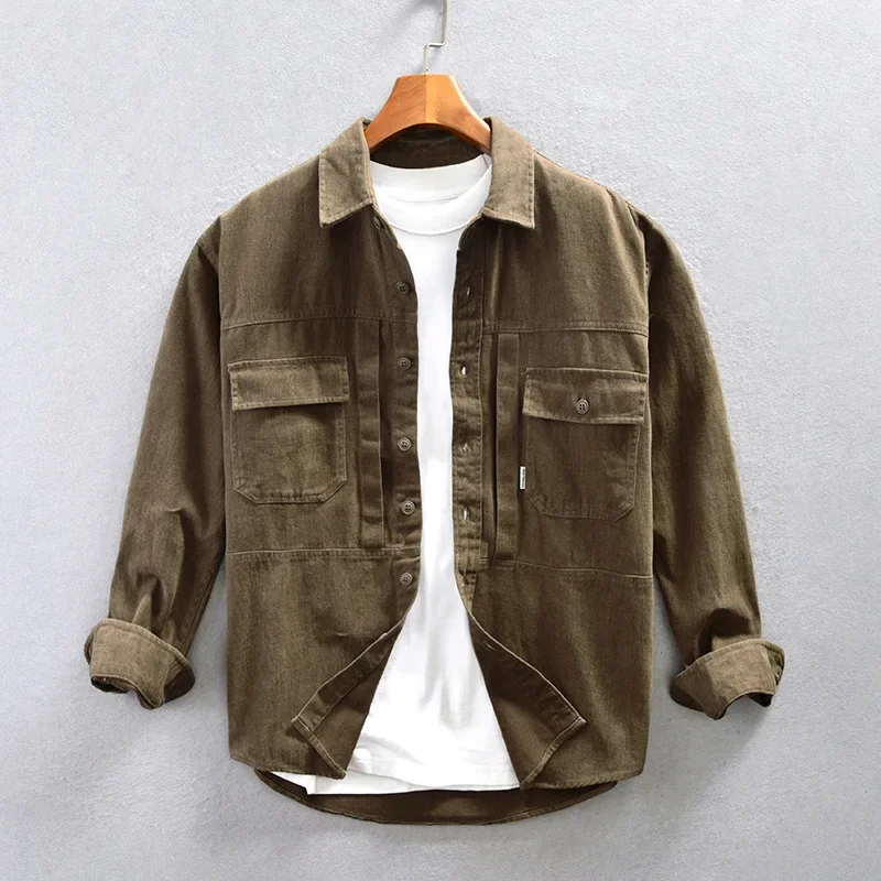 Japanese Retro Cargo Shirt Men Spring Fall Casual Pure Cotton Long Sleeve Shirt Man Loose Shirts Streetwear Fashion Overshirt
Japanese Retro Cargo Shirt Men Spring Fall Casual Pure Cotton Long Sleeve Shirt Man Loose Shirts Streetwear Fashion Overshirt