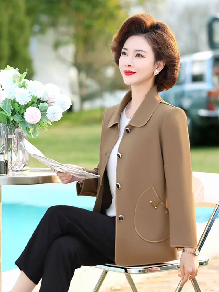 Spring 2025 New Style Short Loose Coat for Mom Middle-Aged High-Quality Anti-Aging Collar Suit Style Women's Outerwear
Spring 2025 New Style Short Loose Coat for Mom Middle-Aged High-Quality Anti-Aging Collar Suit Style Women's Outerwear