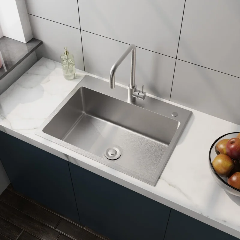 24in Stainless Steel Sink with Faucet Hoses and Drain Assembly Only
24in Stainless Steel Sink with Faucet Hoses and Drain Assembly Only
