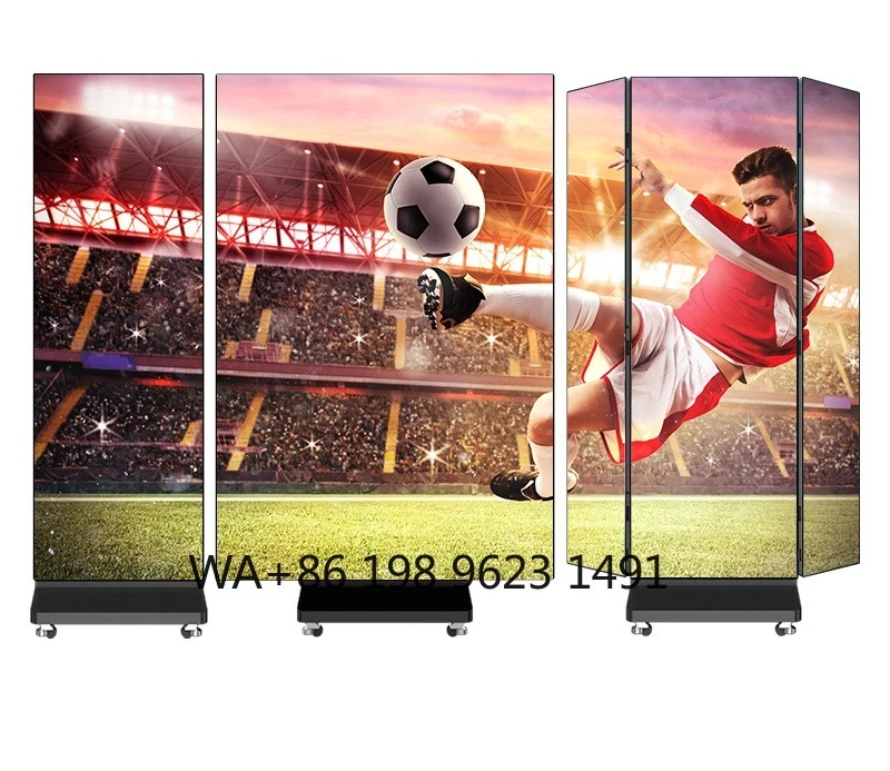 Tri-Fold Portable LED Poster Screen P2 P2.5 WiFi Control 1280x1920mm Foldable Digital Advertising Screen for Shopping Mall
Tri-Fold Portable LED Poster Screen P2 P2.5 WiFi Control 1280x1920mm Foldable Digital Advertising Screen for Shopping Mall