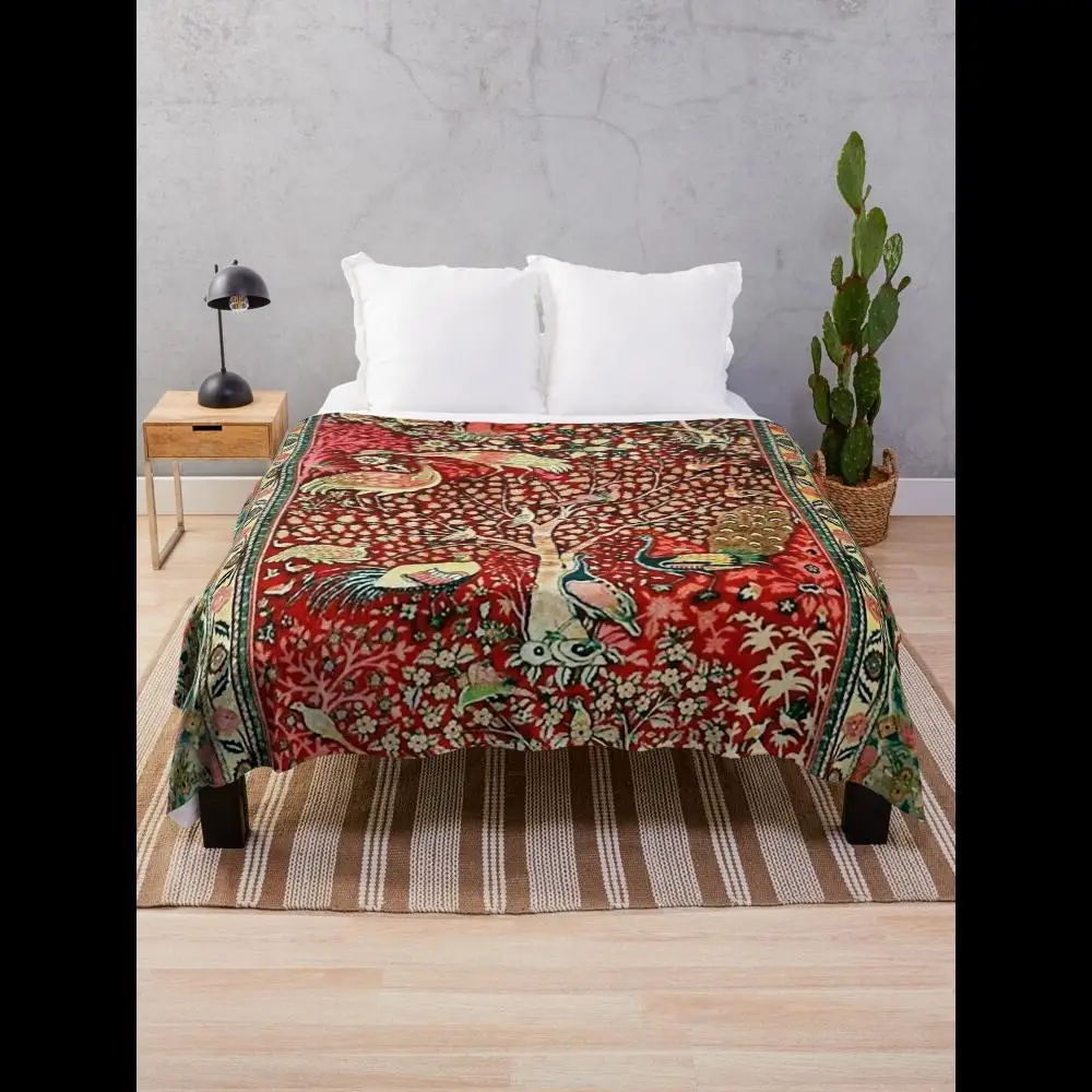 Antique Persian Rug with Bird Tree and Flowers Design c Print Throw Blanket
Antique Persian Rug with Bird Tree and Flowers Design c Print Throw Blanket