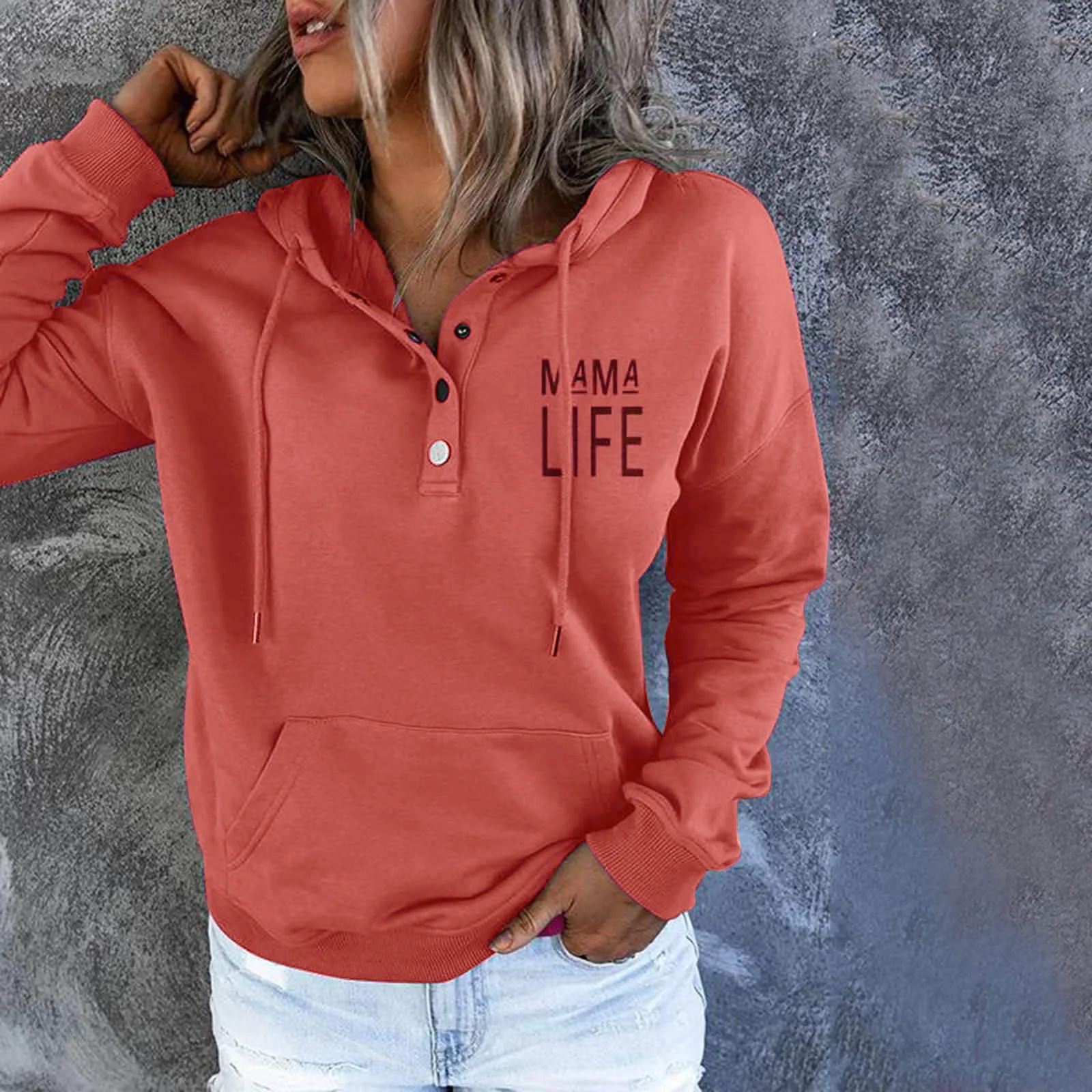 Ladies Pullover Button Pocket Hoodie Drawstring Long-Sleeved Printed Blouse Top CoatFor Women Women Coat
Ladies Pullover Button Pocket Hoodie Drawstring Long-Sleeved Printed Blouse Top CoatFor Women Women Coat