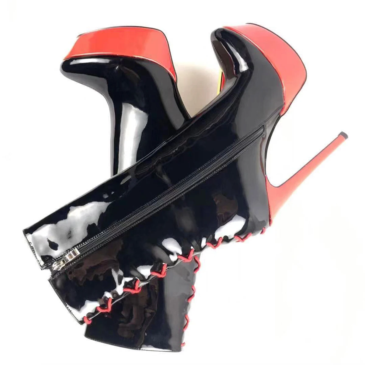 Ankle Boots for Women Red Platform High Heels Booties Fashion Ladies Spring Autumn Shoes in Black Patent Lace Up Zip Customized
Ankle Boots for Women Red Platform High Heels Booties Fashion Ladies Spring Autumn Shoes in Black Patent Lace Up Zip Customized