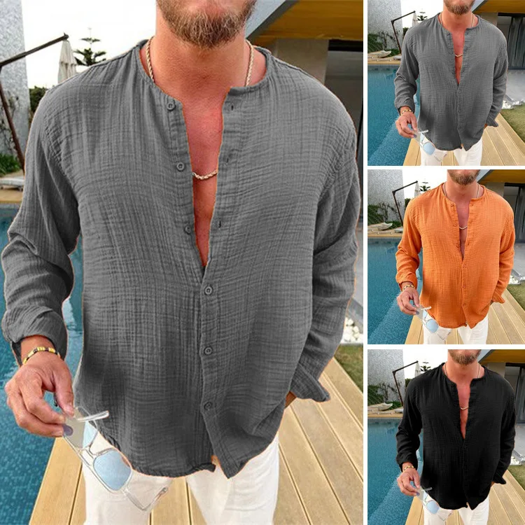 Men's Cotton Linen Double Layer Pleated Long Sleeve Shirt Loose Fit Fashionable Citywalk Breathable No Ironing Required
Men's Cotton Linen Double Layer Pleated Long Sleeve Shirt Loose Fit Fashionable Citywalk Breathable No Ironing Required