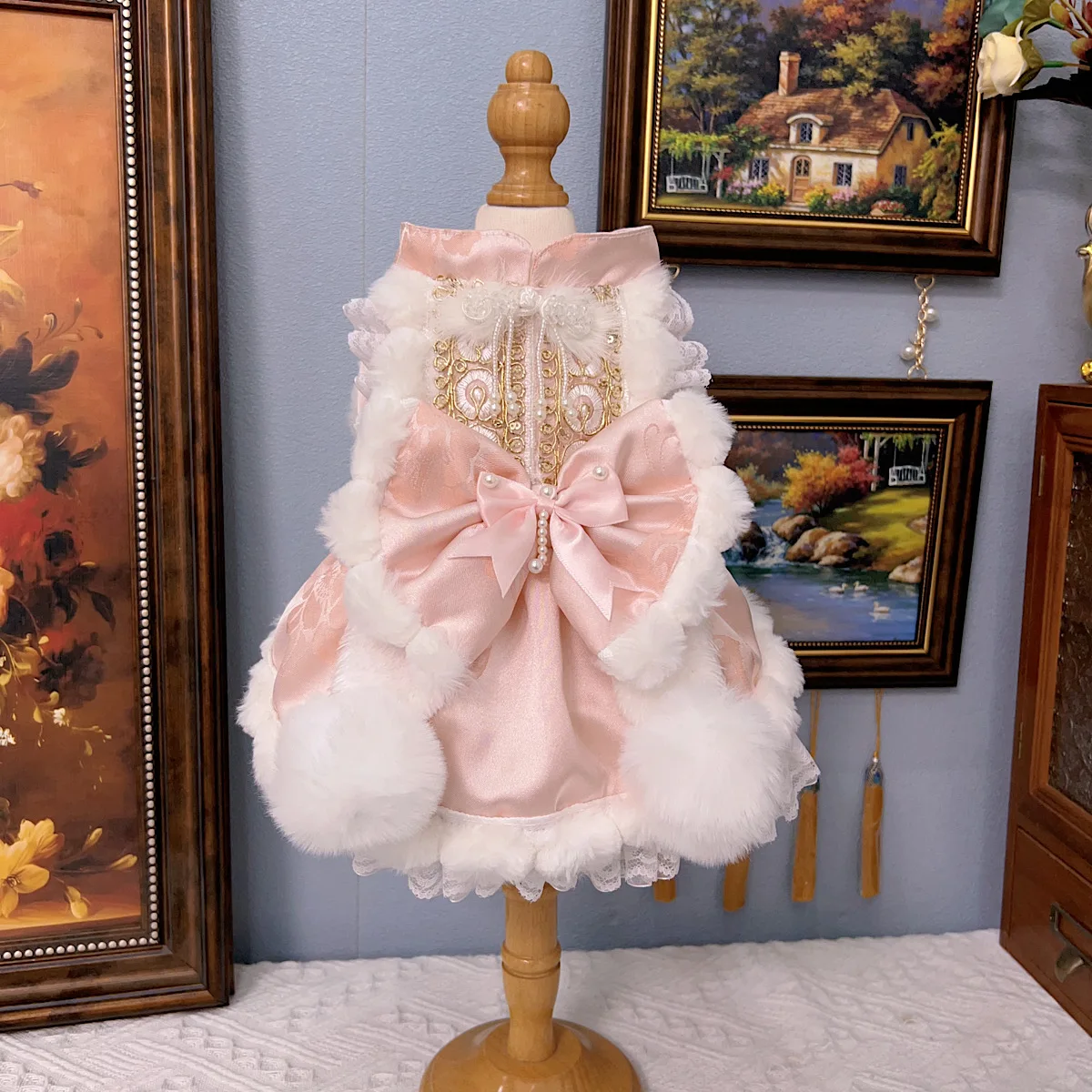 Корейская розовая одежда для собак из чистого хлопка, толстый плюш ручной работы с милым бантом, свадебные платья для маленьких и средних собак, пальто для щенков и кошек
Корейская розовая одежда для собак из чистого хлопка, толстый плюш ручной работы с милым бантом, свадебные платья для маленьких и средних собак, пальто для щенков и кошек