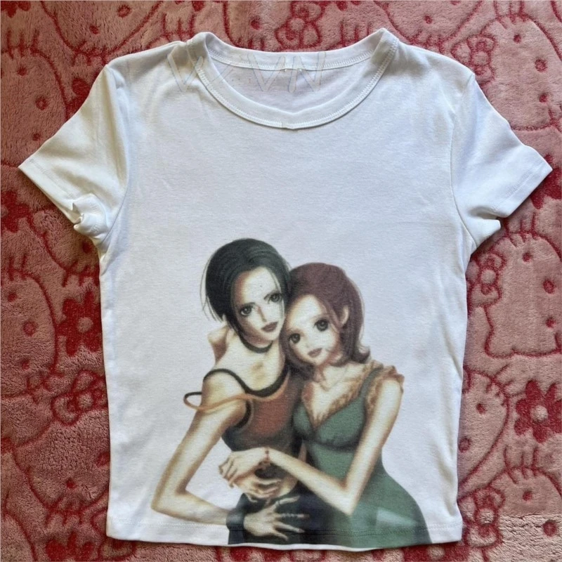 Vintage Emo Girl Goth Fairycore sexy Slim Crop Tops Harajuku Streetwear Women Clothing Summer 90sY2k Printing Women Baby Tees
Vintage Emo Girl Goth Fairycore sexy Slim Crop Tops Harajuku Streetwear Women Clothing Summer 90sY2k Printing Women Baby Tees