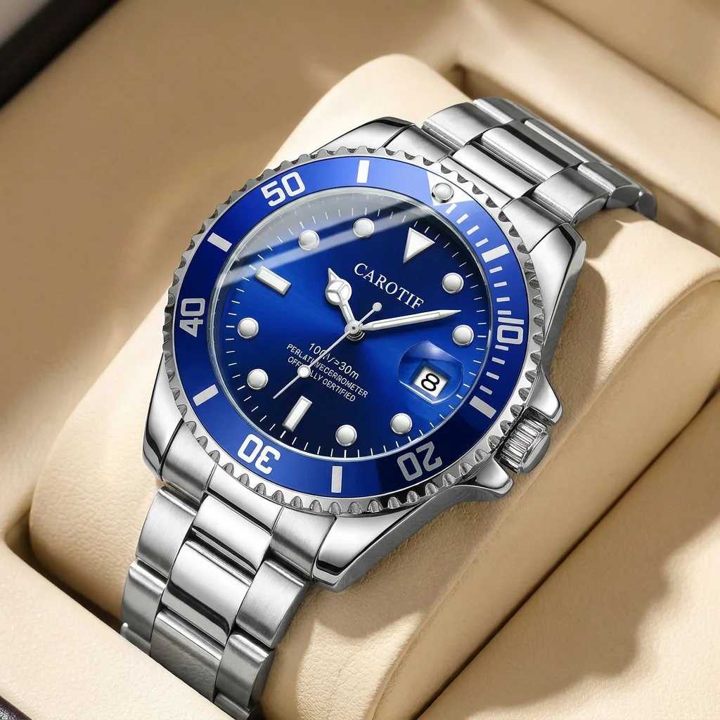 1pcs Men's blue dial alloy strap vintage fashion rotating bezel date details Mechanical Watch for daily business party holiday
1pcs Men's blue dial alloy strap vintage fashion rotating bezel date details Mechanical Watch for daily business party holiday