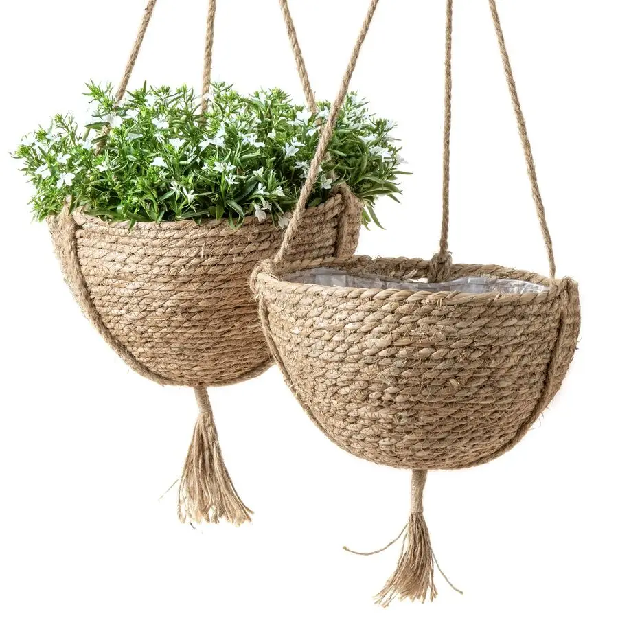 Seagrass Hanging Planter Basket Set, Indoor Plant Pots, Boho Decor Plant Pot Cover, 12.4 D 6.3 H Inch, Pack 2
Seagrass Hanging Planter Basket Set, Indoor Plant Pots, Boho Decor Plant Pot Cover, 12.4 D 6.3 H Inch, Pack 2