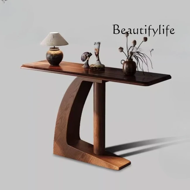Italian light luxury solid wood porch table corridor aisle cabinet modern minimalist household black walnut porch storage table
Italian light luxury solid wood porch table corridor aisle cabinet modern minimalist household black walnut porch storage table