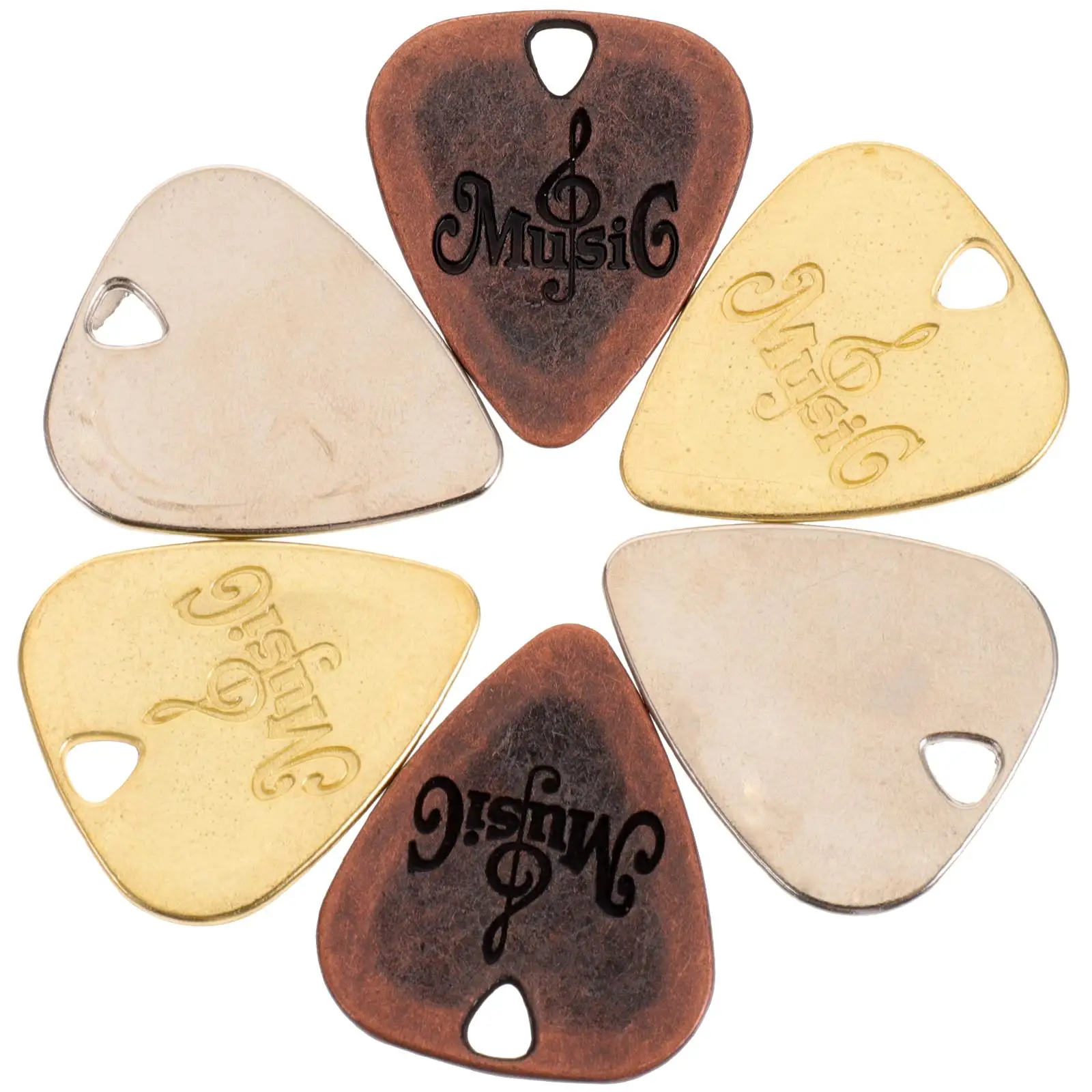 6pcs Metal Guitar Picks Zinc Alloy Bass Ukulele Acoustic Electric Guitar Plectrums Random Color Replacement
6pcs Metal Guitar Picks Zinc Alloy Bass Ukulele Acoustic Electric Guitar Plectrums Random Color Replacement