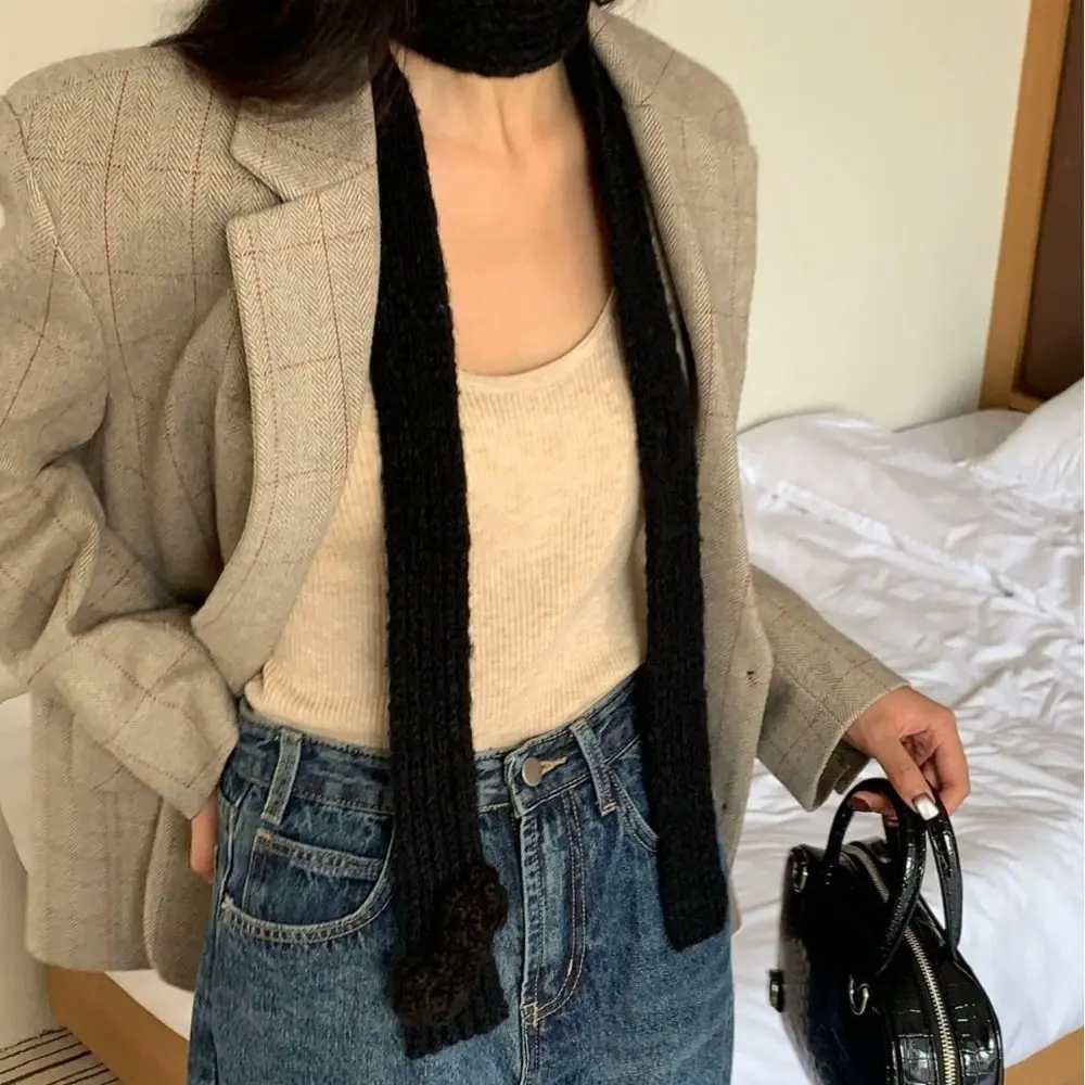 Solid Color Flower Shawl Crochet Harajuku Knitted Scarf Korean Style Collocation Clothing Accessories Long Narrow Scarves Ladies 
Solid Color Flower Shawl Crochet Harajuku Knitted Scarf Korean Style Collocation Clothing Accessories Long Narrow Scarves Ladies