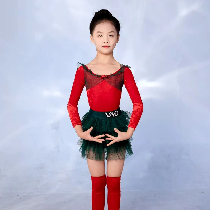 2026 New Latin Dance Performance Costumes For Girls Red Long Sleeved Split Skirts Suit Chacha Rumba Latin Dance Wear XH4294
2026 New Latin Dance Performance Costumes For Girls Red Long Sleeved Split Skirts Suit Chacha Rumba Latin Dance Wear XH4294