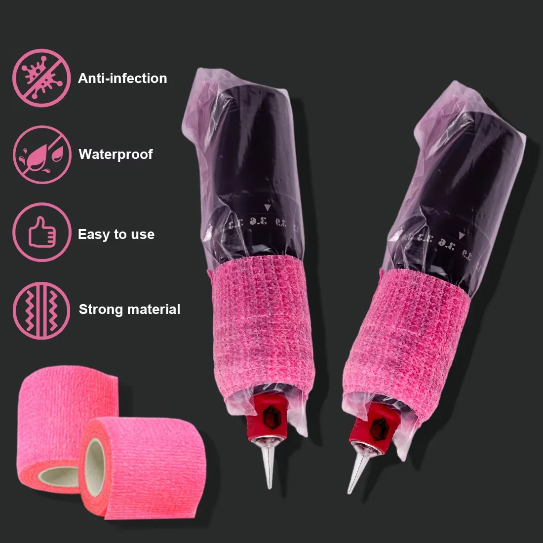 Tattoo Pen Covers and Grip Tape Kit 200pcs Disposable Machine Bags with 3 Rolls Self-Adhesive Bandage Wrap for Tattoo Artists
Tattoo Pen Covers and Grip Tape Kit 200pcs Disposable Machine Bags with 3 Rolls Self-Adhesive Bandage Wrap for Tattoo Artists