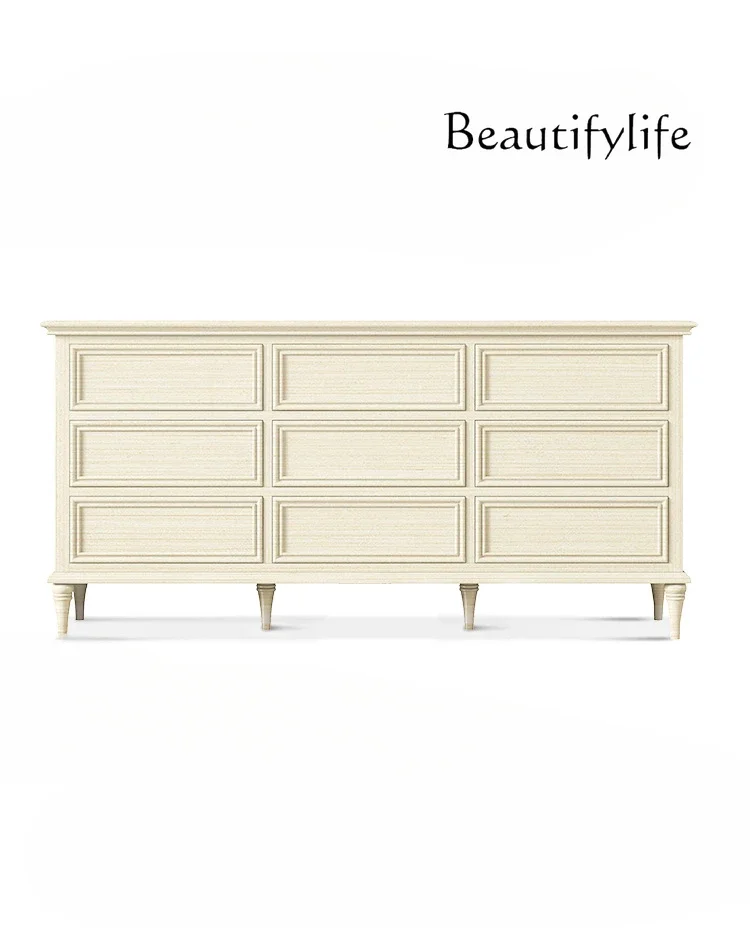 French solid wood five seven eight nine bucket bedroom white cabinet against the wall light luxury American bedside storage
French solid wood five seven eight nine bucket bedroom white cabinet against the wall light luxury American bedside storage