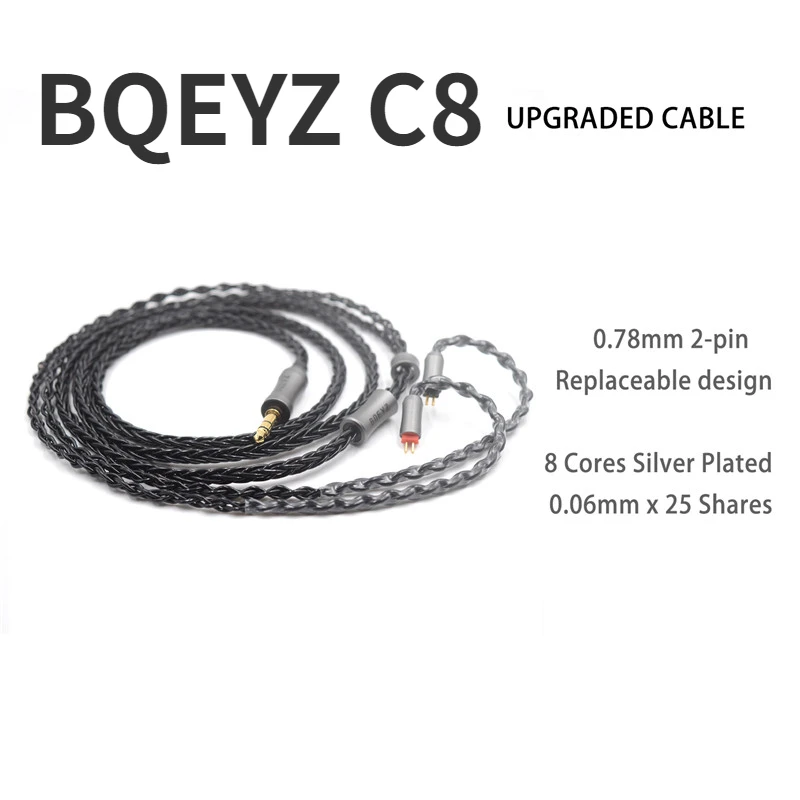 BQEYZ C8 Upgraded Silver Plated Copper Cable 3.5 2.5mm Plug In Ear Monitor 0.78mm mmcx Balanced Hifi Replacement Wire
BQEYZ C8 Upgraded Silver Plated Copper Cable 3.5 2.5mm Plug In Ear Monitor 0.78mm mmcx Balanced Hifi Replacement Wire
