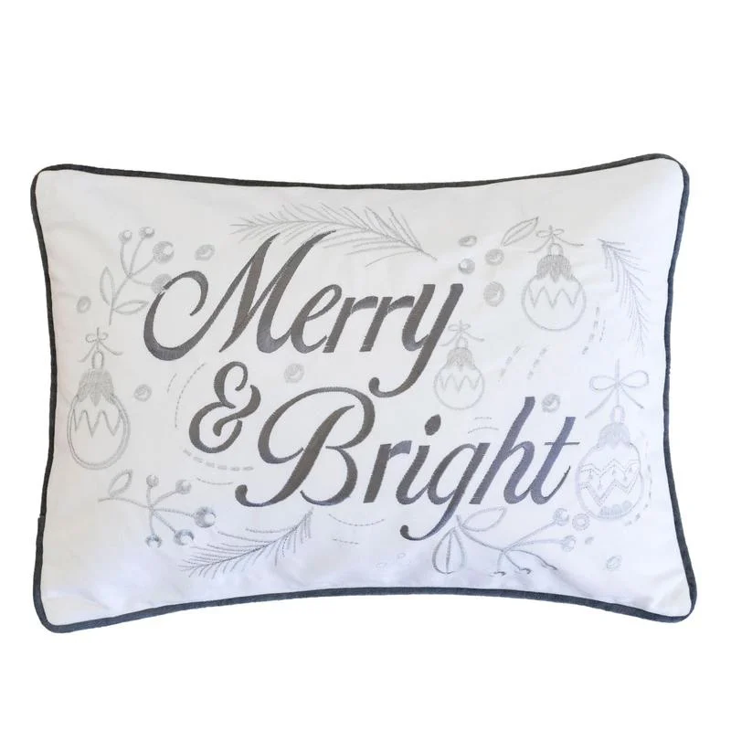 Merry & Bright Christmas Velvet Lumbar Pillow Set of 2, 14x20", White Silver Embroidered Throw Cushion
Merry & Bright Christmas Velvet Lumbar Pillow Set of 2, 14x20", White Silver Embroidered Throw Cushion
