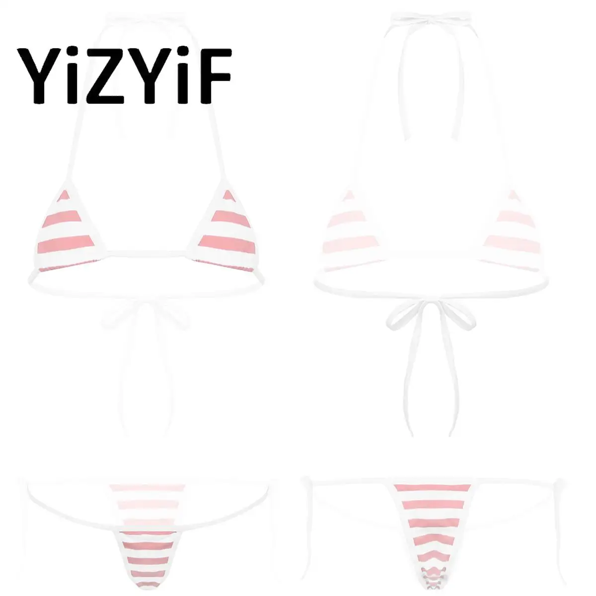 Women Lingerie Bikini Set Kawaii Style Milk Cow Dotted Or Striped Mini Bikini Sets Underwear Halter Neck Bra Top With Briefs
Women Lingerie Bikini Set Kawaii Style Milk Cow Dotted Or Striped Mini Bikini Sets Underwear Halter Neck Bra Top With Briefs