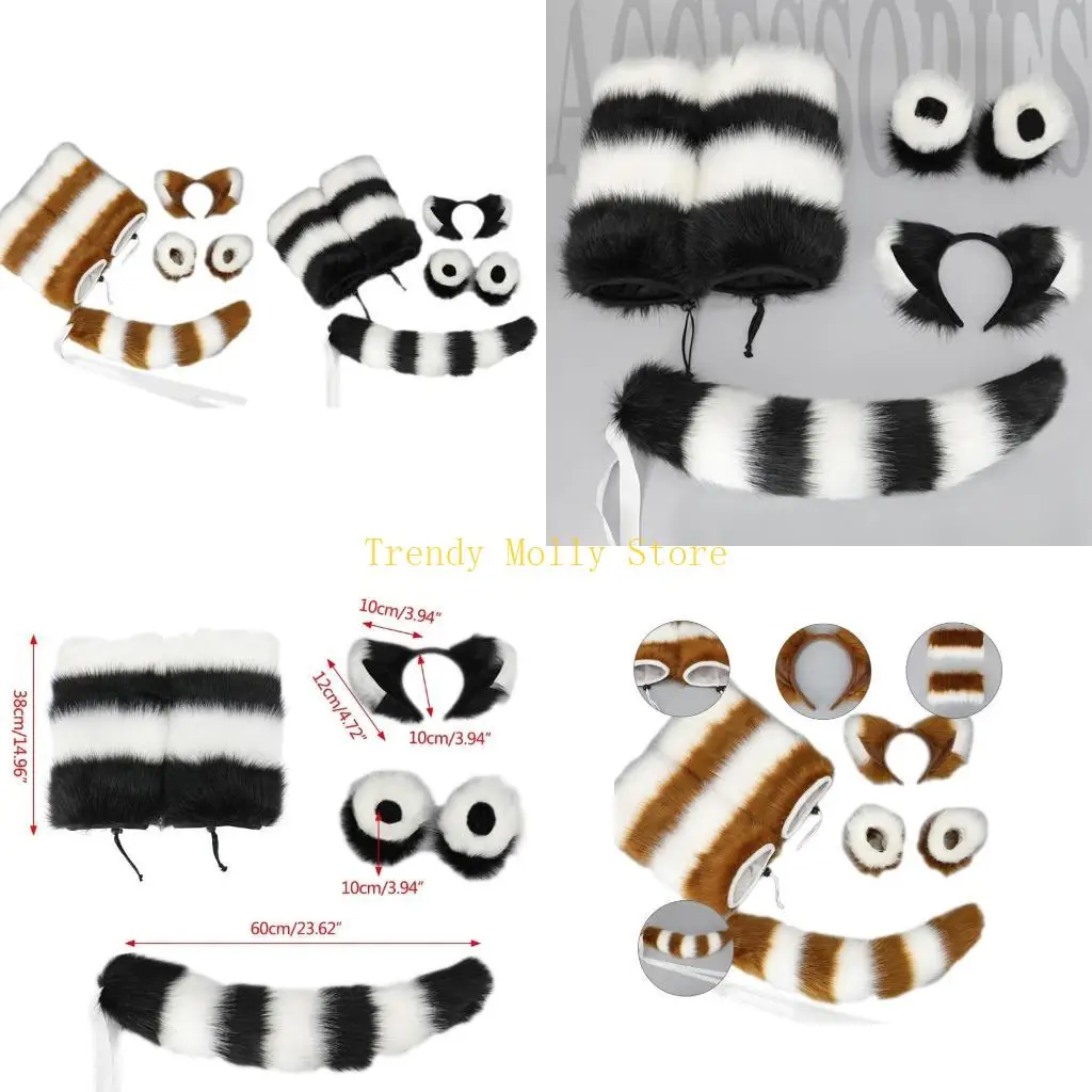 N5KB 4Pcs Foxes Costume Set Foxes Ears Tail Leg Warmer Cuffs Animal Fancy Costume
N5KB 4Pcs Foxes Costume Set Foxes Ears Tail Leg Warmer Cuffs Animal Fancy Costume