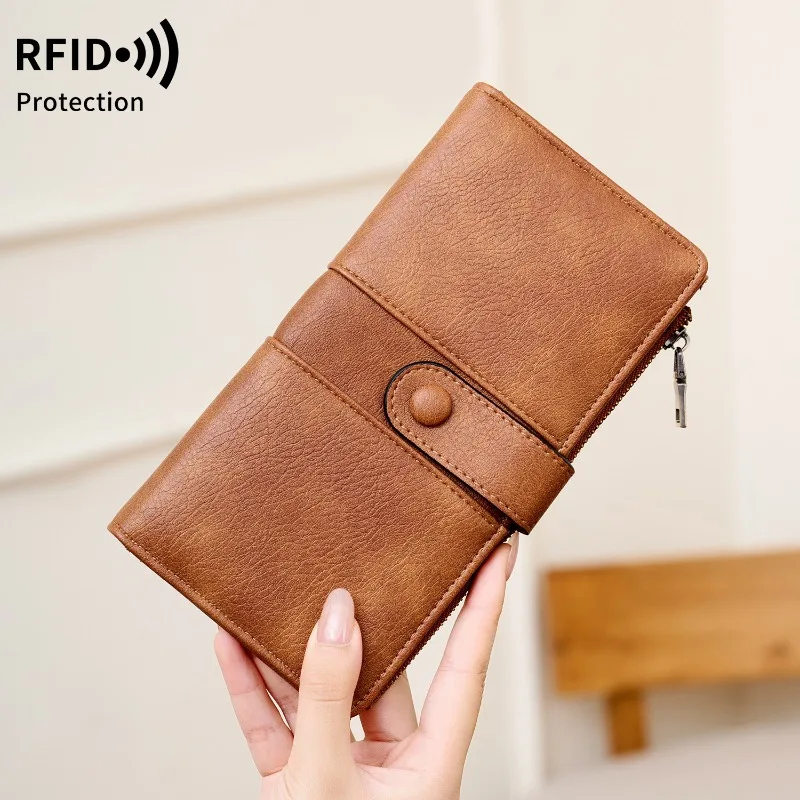 Новый женский кошелек RFID в стиле ретро, длинный кошелек большой емкости с несколькими отделениями для карт, модный клатч
Новый женский кошелек RFID в стиле ретро, длинный кошелек большой емкости с несколькими отделениями для карт, модный клатч