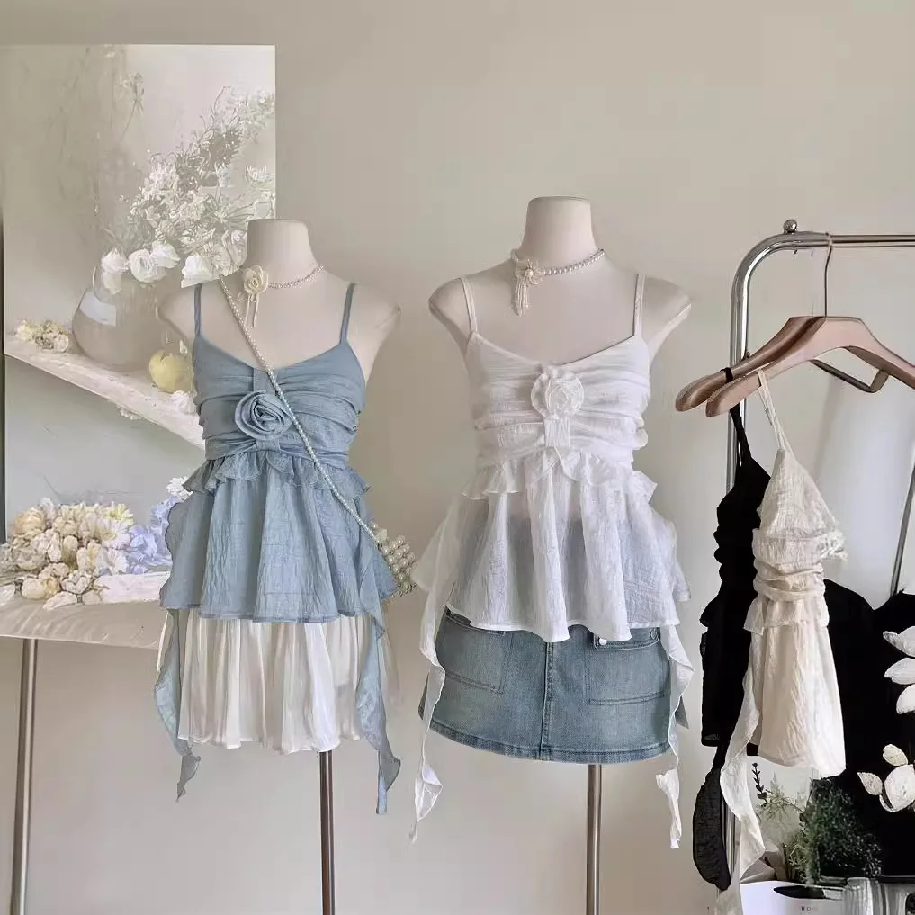 Summer Women Sweet Halter Top Cute Core Gyaru French Vintage Camisole Coquette 2000s Aesthetic Ruffle Mori Girl Hot Sexy Kawaii
Summer Women Sweet Halter Top Cute Core Gyaru French Vintage Camisole Coquette 2000s Aesthetic Ruffle Mori Girl Hot Sexy Kawaii