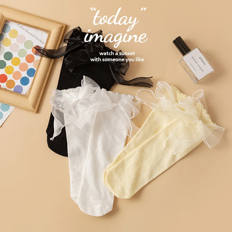 Baby girl Spring autumn cotton sock sweet fairy net yarn bowknot vertical stripes infant socks child princess sock meias de bebê
Baby girl Spring autumn cotton sock sweet fairy net yarn bowknot vertical stripes infant socks child princess sock meias de bebê