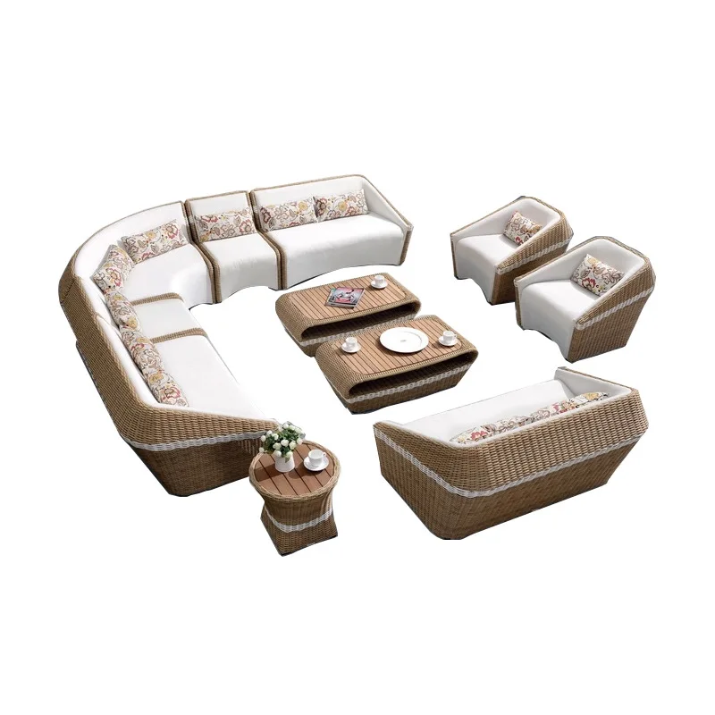 Outdoor sofa combination, high-end villa leisure outdoor sofa, rattan outdoor garden courtyard model room furniture
Outdoor sofa combination, high-end villa leisure outdoor sofa, rattan outdoor garden courtyard model room furniture