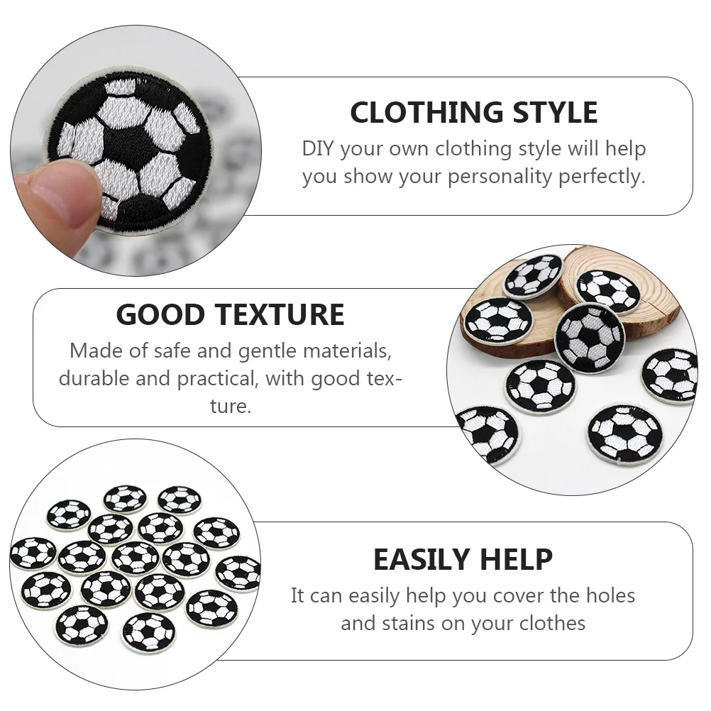 20pcs Embroidery Soccer Patches 3cm Diameter Cartoon Design Cloth Appliques Sewing Iron On DIY Repair Accessories 
20pcs Embroidery Soccer Patches 3cm Diameter Cartoon Design Cloth Appliques Sewing Iron On DIY Repair Accessories