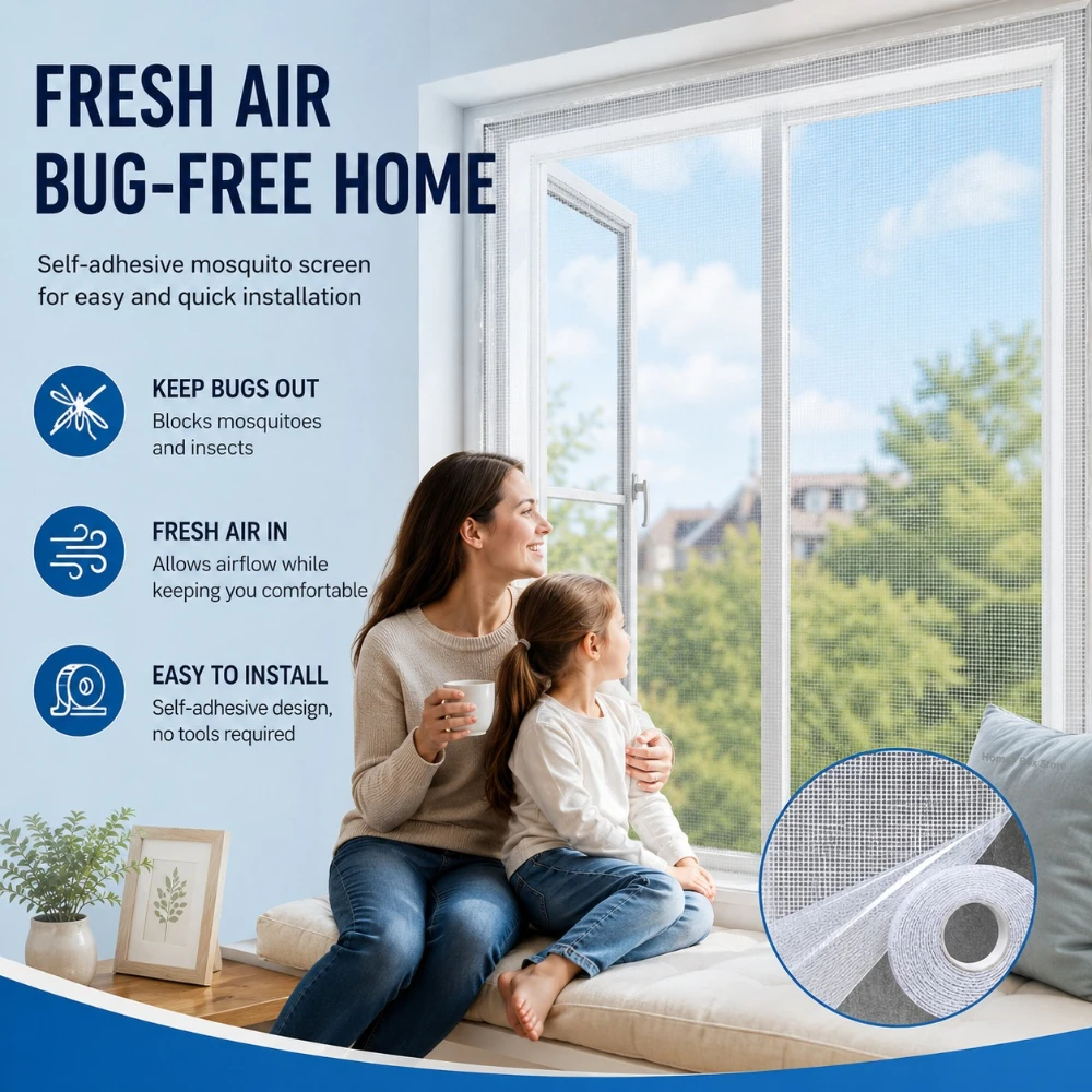 Self-stick Anti Mosquito Screen Net No Drilling Easy Install Breathable Window Mesh Home Indoor Outdoor Mosquito Blocking Net
Self-stick Anti Mosquito Screen Net No Drilling Easy Install Breathable Window Mesh Home Indoor Outdoor Mosquito Blocking Net