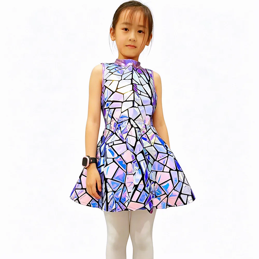 Children Jazz Dance Costume Purple Blue Laser Mirror Dress Kids Performance Stage Wear Girls Dancer Team Party Festival Clothing
Children Jazz Dance Costume Purple Blue Laser Mirror Dress Kids Performance Stage Wear Girls Dancer Team Party Festival Clothing