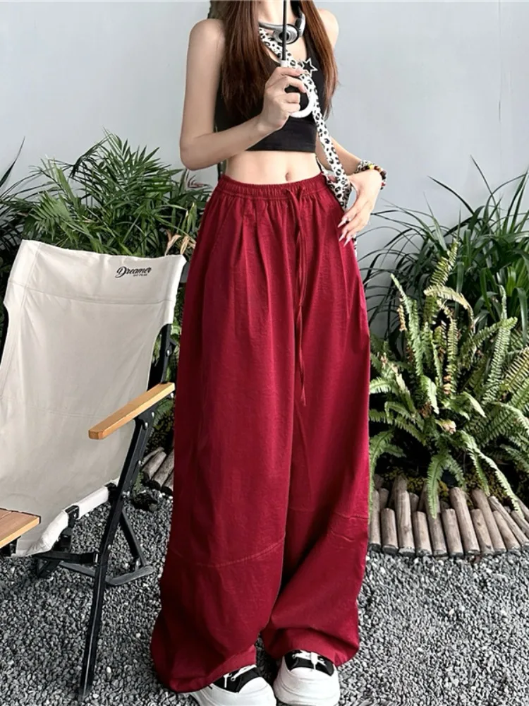Женские летние повседневные брюки Ankela Red Thin Workwear: свободные, прямые, с широкими штанинами, утягивающий дизайн
Женские летние повседневные брюки Ankela Red Thin Workwear: свободные, прямые, с широкими штанинами, утягивающий дизайн