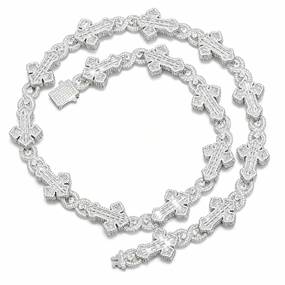 Nuoya New Hip Hop Jewelry Cross Cuban Necklace Shining Iced Out Infinite Link Cross Chain Silver Plated Party Gift
Nuoya New Hip Hop Jewelry Cross Cuban Necklace Shining Iced Out Infinite Link Cross Chain Silver Plated Party Gift