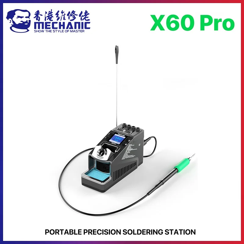 MECHANIC X60 Pro Portable Precision Soldering Station 60W 90-450℃ Fast Heating Compatible With T210/115 Handle Soldering Iron
MECHANIC X60 Pro Portable Precision Soldering Station 60W 90-450℃ Fast Heating Compatible With T210/115 Handle Soldering Iron
