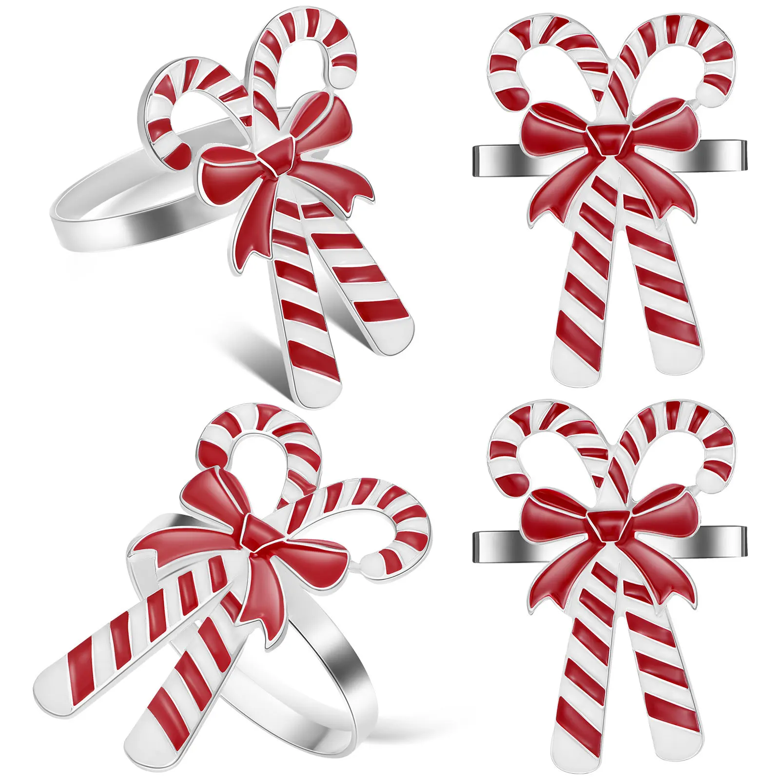 4pcs Napkin Rings Candy Cane Design Holiday Table Decor Christmas Wedding Party Napkin Holder Rustic Serviette Buckle Dinnerware
4pcs Napkin Rings Candy Cane Design Holiday Table Decor Christmas Wedding Party Napkin Holder Rustic Serviette Buckle Dinnerware