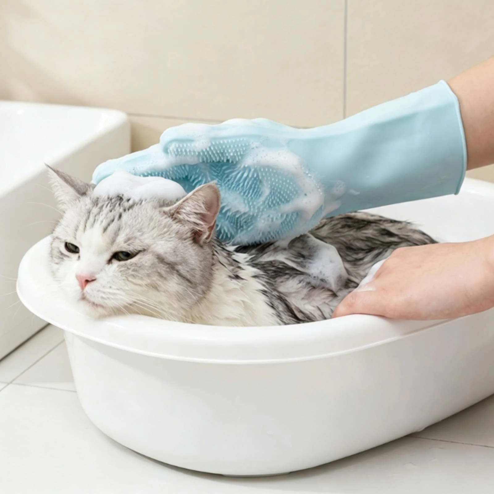 Pet Bathing Gloves Textured Palm Silicone Pet Gloves Silicone Grooming Glove Five-Finger Dog Wash Glove Flexible
Pet Bathing Gloves Textured Palm Silicone Pet Gloves Silicone Grooming Glove Five-Finger Dog Wash Glove Flexible