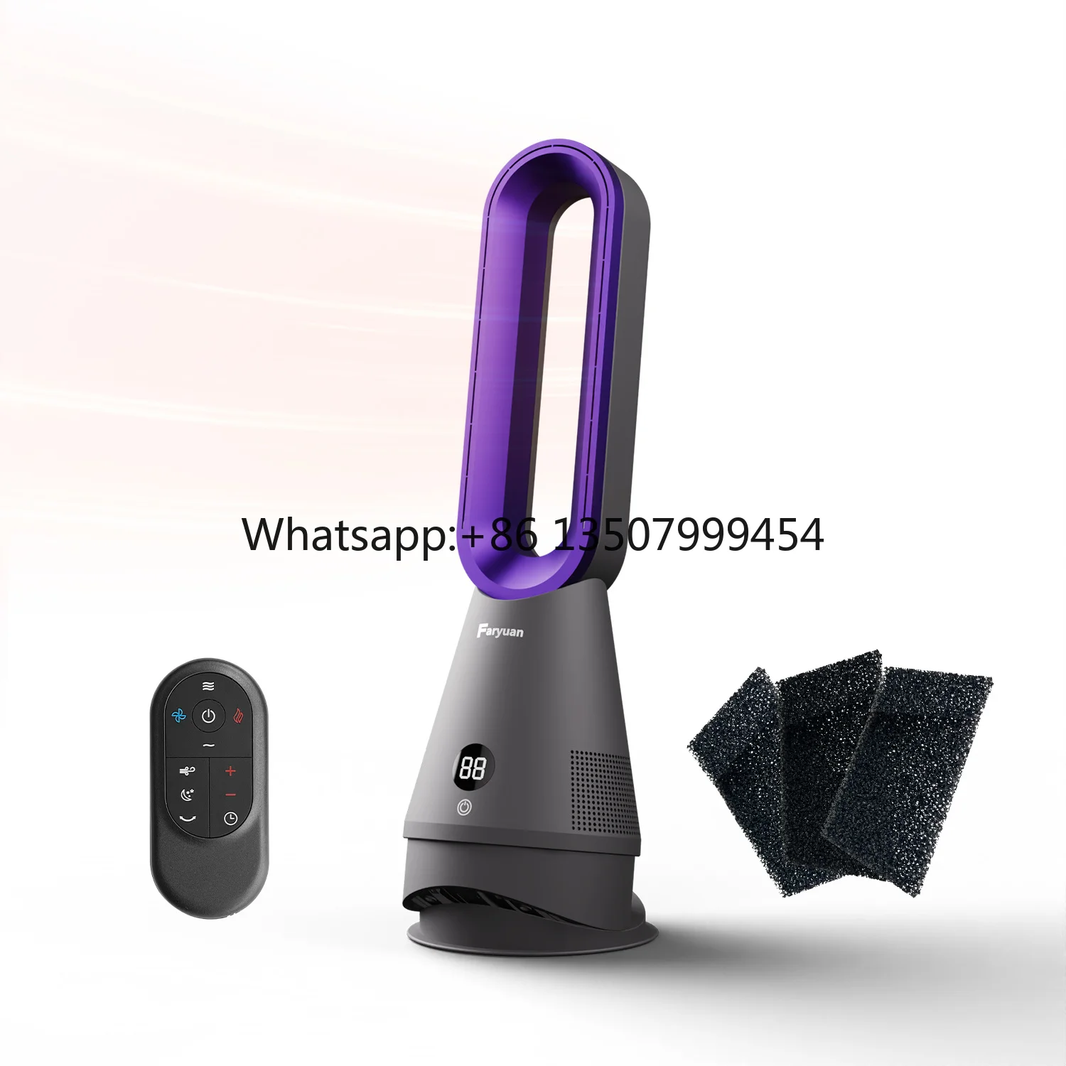 Faryuan Purple Bladeless Tower Fan, 25-Inch Quiet Cooling Fan with 8 Speeds & Remote Control for Home Bedroom Office
Faryuan Purple Bladeless Tower Fan, 25-Inch Quiet Cooling Fan with 8 Speeds & Remote Control for Home Bedroom Office