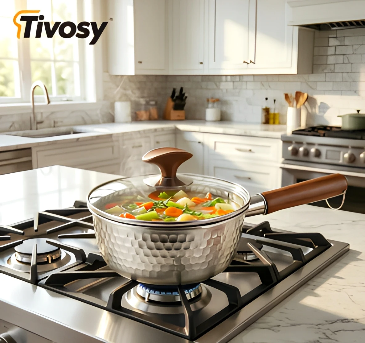 Tivosy Pure Titanium Yukihira Saucepan 1.6QT Hammered Milk Pot with Glass Lid Wooden Handle Non-Toxic Camping Cookware
Tivosy Pure Titanium Yukihira Saucepan 1.6QT Hammered Milk Pot with Glass Lid Wooden Handle Non-Toxic Camping Cookware