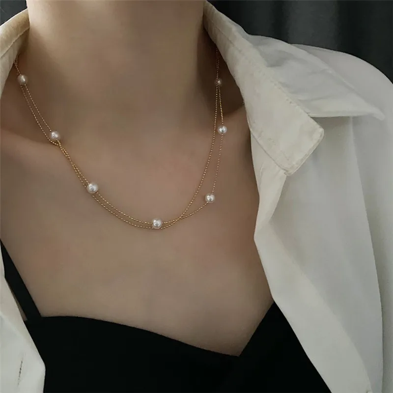 Korean Light Luxury Double Layer Pearl Necklace For Women Romantic Wedding Bridal Accessories Jewelry
Korean Light Luxury Double Layer Pearl Necklace For Women Romantic Wedding Bridal Accessories Jewelry