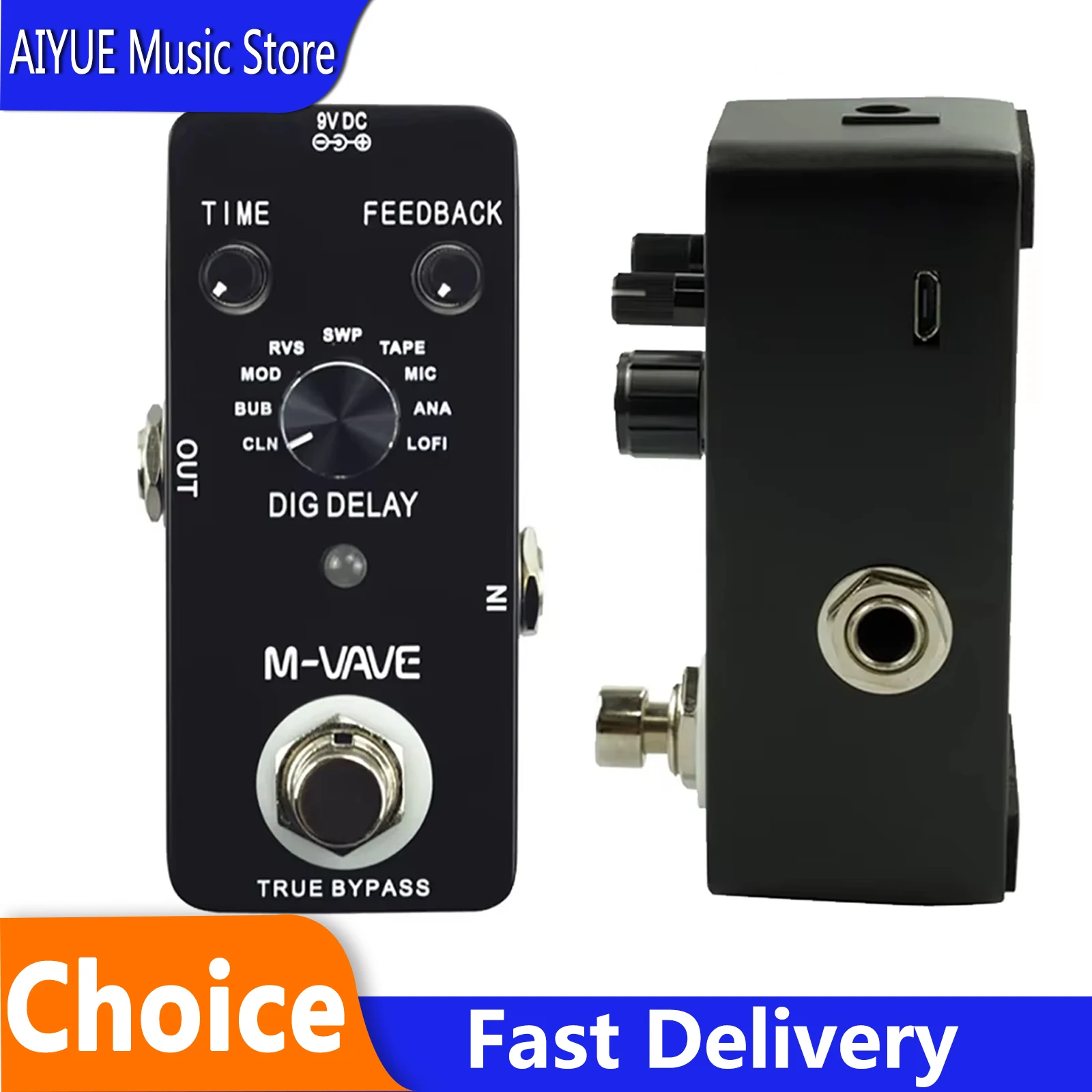 M-VAVE DIG DELAY Digital Delay Electric Guitar Effect Pedal Guitar Accessories with 9 Delay Effects True Bypass Full Metal Shell
M-VAVE DIG DELAY Digital Delay Electric Guitar Effect Pedal Guitar Accessories with 9 Delay Effects True Bypass Full Metal Shell