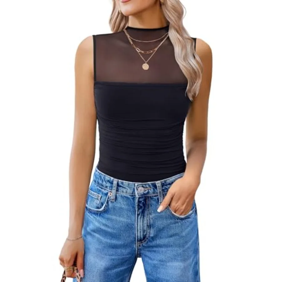 Avidlove Women's Mock Neck Mesh Bodysuit Ruched Tank Body Suits Top Sheer One Pcs Going Out Tops Classy Outfits
Avidlove Women's Mock Neck Mesh Bodysuit Ruched Tank Body Suits Top Sheer One Pcs Going Out Tops Classy Outfits
