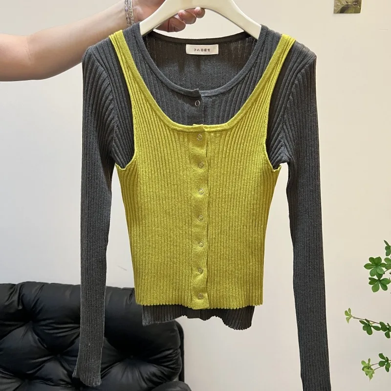 Корейский вязаный топ Sle Long Sve, женский облегающий базовый слой, цветная блузка, модное осенне-зимнее новое поступление
Корейский вязаный топ Sle Long Sve, женский облегающий базовый слой, цветная блузка, модное осенне-зимнее новое поступление