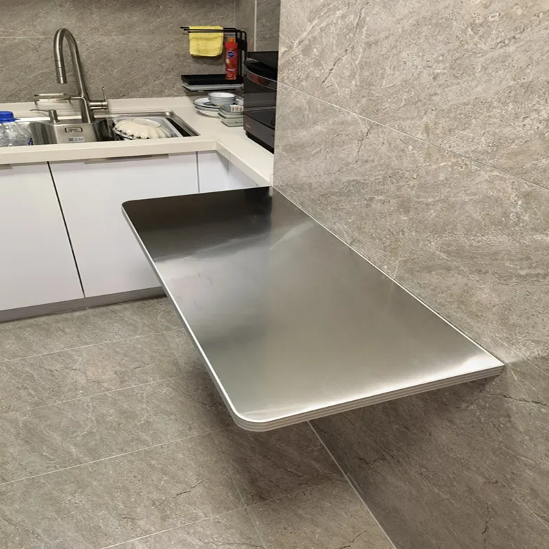 304 stainless steel folding chopping invisible table wall table folding table punching-free kitchen console
304 stainless steel folding chopping invisible table wall table folding table punching-free kitchen console