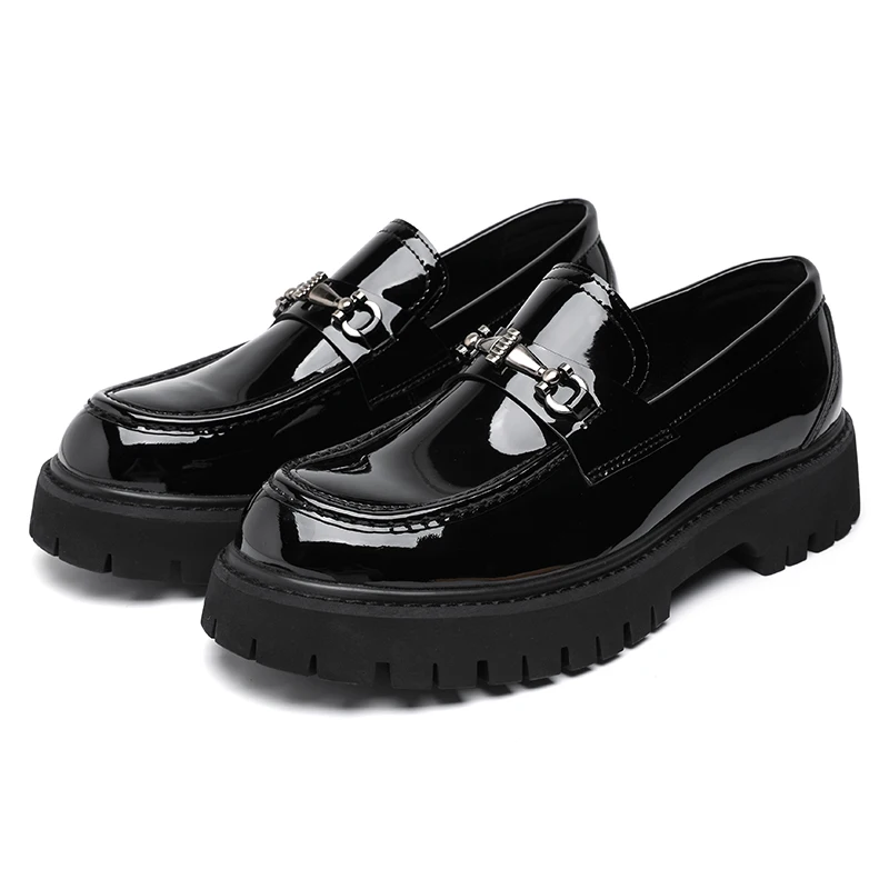 2026 New Men's Patent Faux Leather Loafers Metal Buckle Decor Platform Sole Slip-On Dress Shoes for Business Formal Casual Wear
2026 New Men's Patent Faux Leather Loafers Metal Buckle Decor Platform Sole Slip-On Dress Shoes for Business Formal Casual Wear