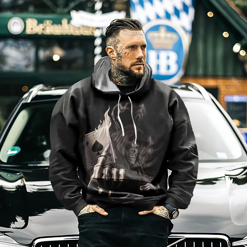 Men's New Skull 3D Printed Hoodie with Horror Patterns Retro American Fashion Trend Long Sleeve Sweater Streetwear
Men's New Skull 3D Printed Hoodie with Horror Patterns Retro American Fashion Trend Long Sleeve Sweater Streetwear