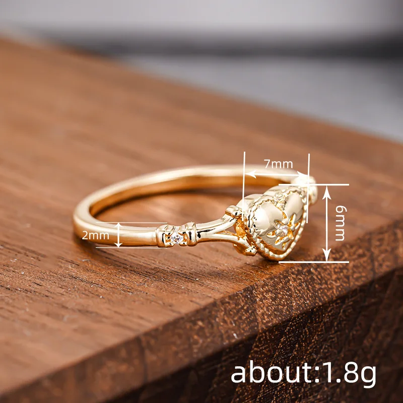 Simple and fashionables heart-shaped women's gold-plated ring Instagram influencer wearing accessories love jewelry
Simple and fashionables heart-shaped women's gold-plated ring Instagram influencer wearing accessories love jewelry